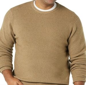 Amazon Essential Small Men's Soft Touch Waffle Knit Tan Sweater